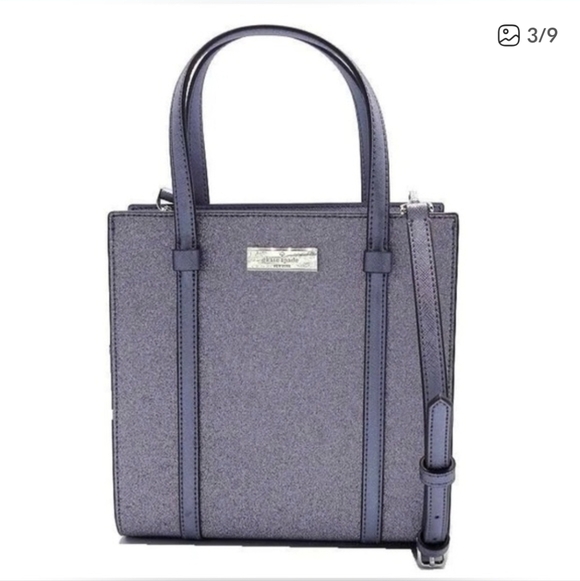 Kate Spade Kenzie Glitter Small Tote Candied Flower (Purplish Hue) NWT $329 - Picture 2 of 9